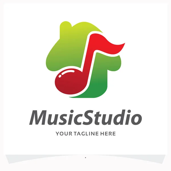 Vorlage Für Das Design Des Musikstudios Logo — Stockvektor