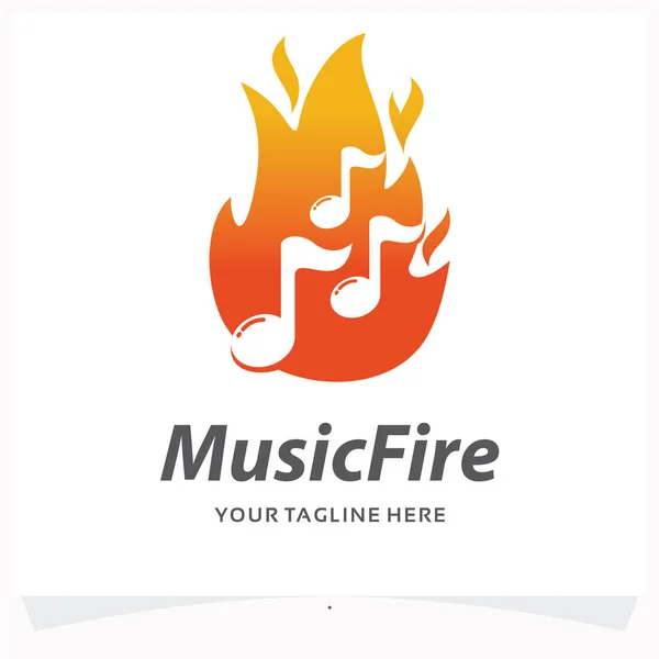 Musik Feuer Logo Design Vorlage — Stockvektor