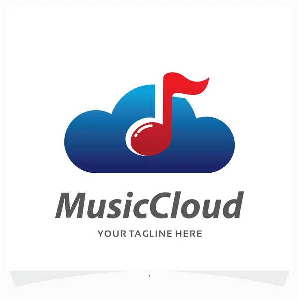 Müzik Bulutu Logo Tasarım Şablonu — Stok Vektör