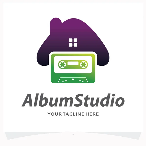 Album Studio Logo Design Vorlage — Stockvektor