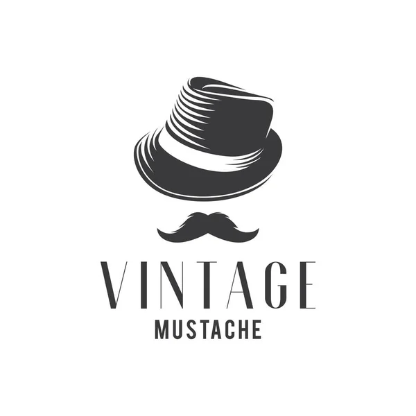 Vintage Mustache Logo Design Template Inspiration — Stock Vector