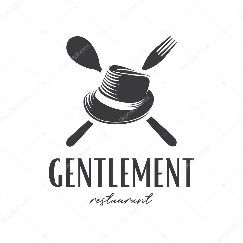 Gentlemen Restaurant Logo Design Template Inspiration