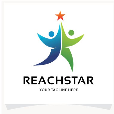 Beyaz Arkaplan ile Yıldız Logo Tasarım Şablonuna Ulaş