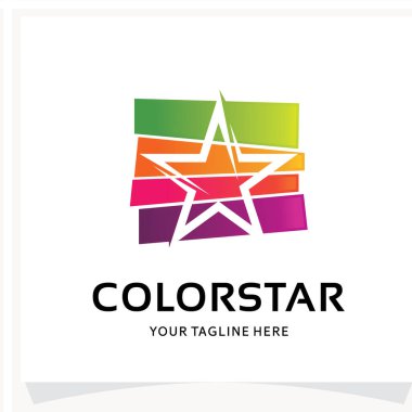 Renk Yıldızı Logo Tasarım Şablonu Beyaz Arkaplan İlhamı