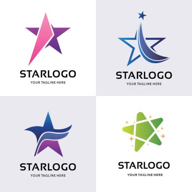 Yıldız Logosu Tasarım Şablonu Koleksiyonu Beyaz Arkaplan İlhamı
