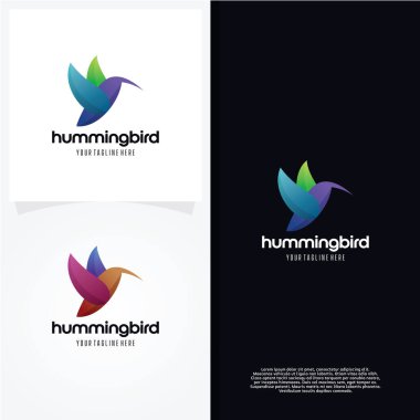 Sinekkuşu Logo Şablonu Tasarım Vektörü, Amblem, Tasarım Konsepti, Yaratıcı Sembol, Simge Simgesi, Simge