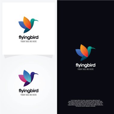 Uçan Kuş Logosu Şablon Tasarım Vektörü, Amblem, Tasarım Konsepti, Yaratıcı Sembol, Simge Simgesi, Simge