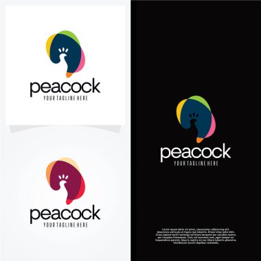 Tavuskuşu Logo Şablonu Tasarım Vektörü, Amblem, Tasarım Konsepti, Yaratıcı Sembol, Simge Simgesi, Simge