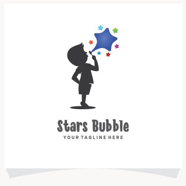 Stars Bubble Logo Tasarımı Şablon İlhamı