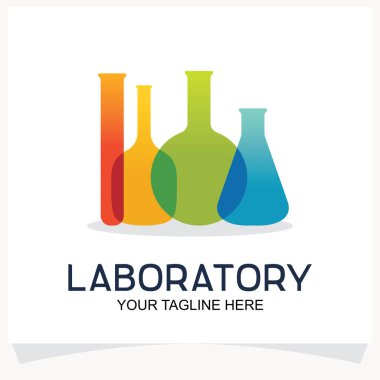 Beyaz arkaplanlı Laboratuvar Logosu Tasarım Şablonu İlhamı