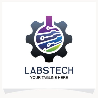 Labs Tech Logo Tasarımı Beyaz arkaplanlı Şablon İlhamı
