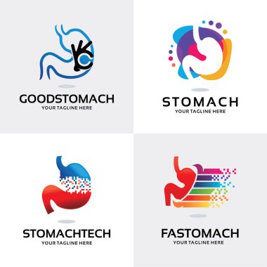 Mide Sağlığı Logosu Tasarım Şablonu Koleksiyonunu Ayarla