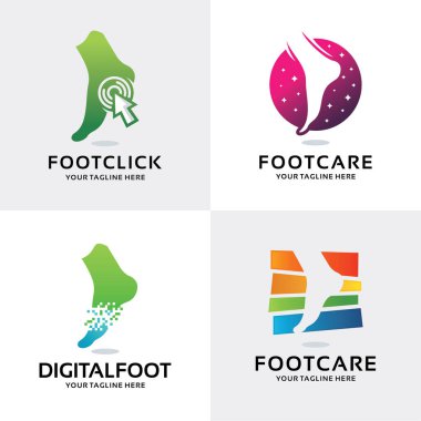 Ayak Bakımı Logosu Tasarım Şablonu Koleksiyonunu Ayarla