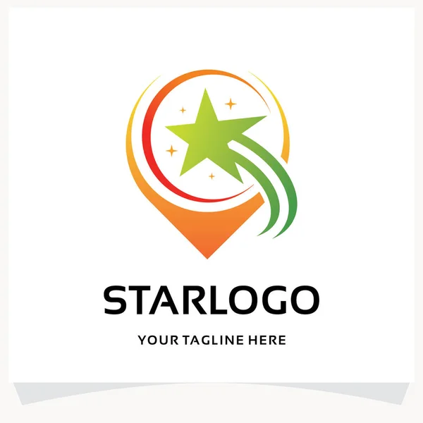 Modelo Design Logotipo Star Point Inspiração Com Fundo Branco — Vetor de Stock