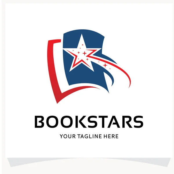 Βιβλίο Star Logo Σχεδιασμός Πρότυπο Έμπνευση Λευκό Φόντο — Διανυσματικό Αρχείο