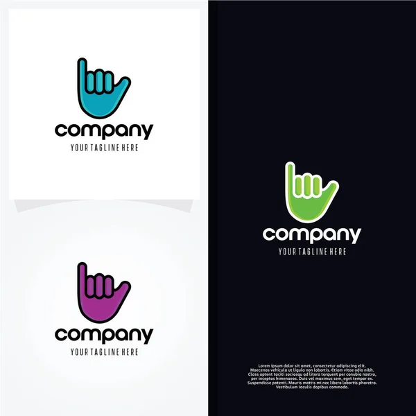 Hand Logo Template Design Vektor Emblem Designkonzept Kreatives Symbol Symbol — Stockvektor