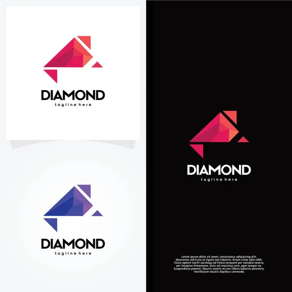 Modèle Logo Diamant Vecteur Conception Emblème Concept Conception Symbole Créatif — Image vectorielle