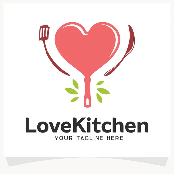 Love Kitchen Logo Design Template Inspiration White Background — 스톡 벡터