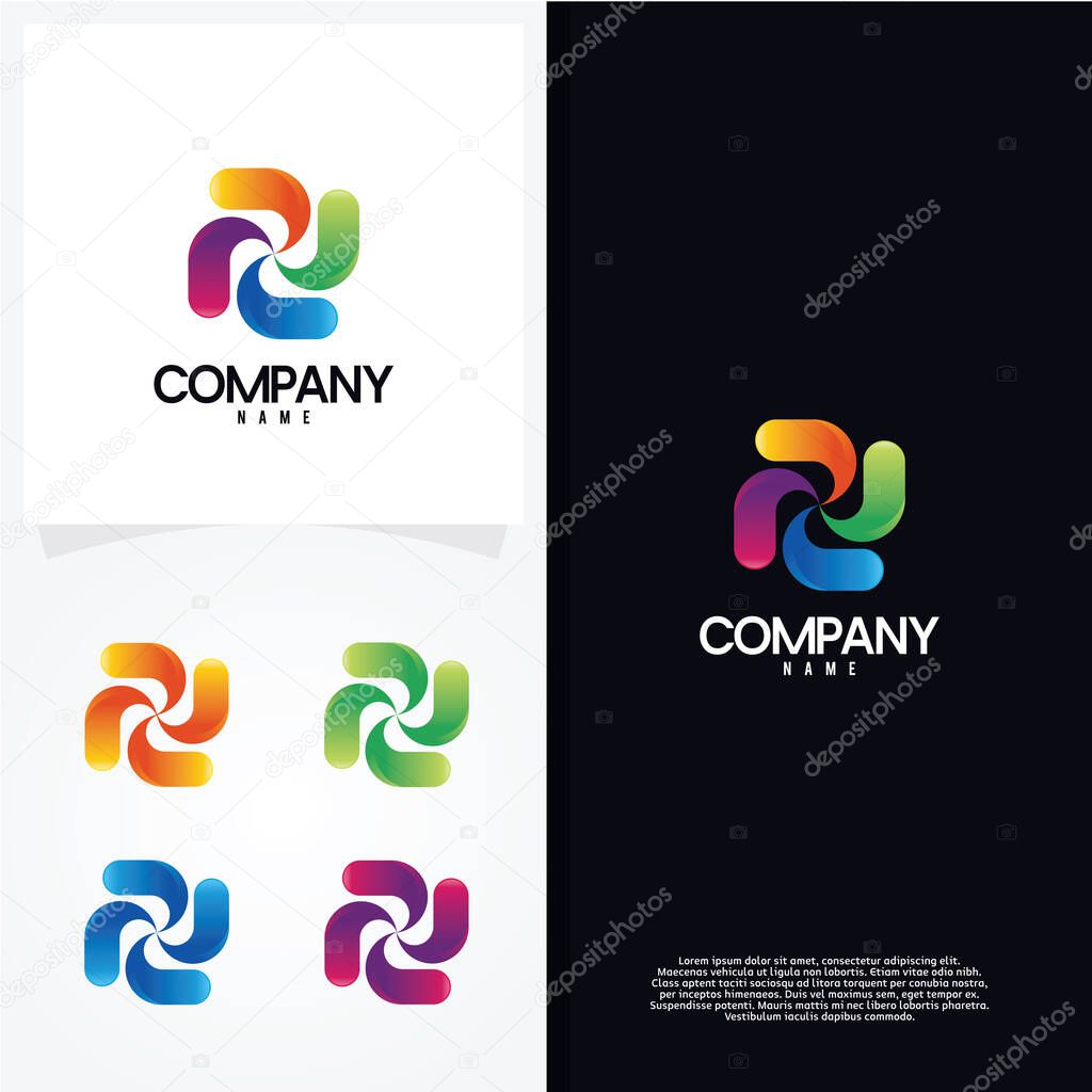 Abstract Pinwheel Logo Template Design Vector, Emblem, Design Concept, Creative Symbol, Icon