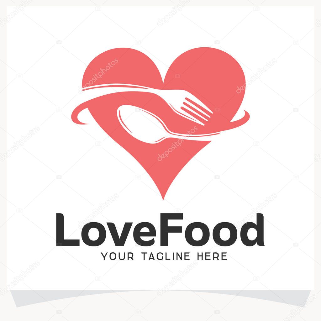 Love Food Logo Design Template Inspiration with White background