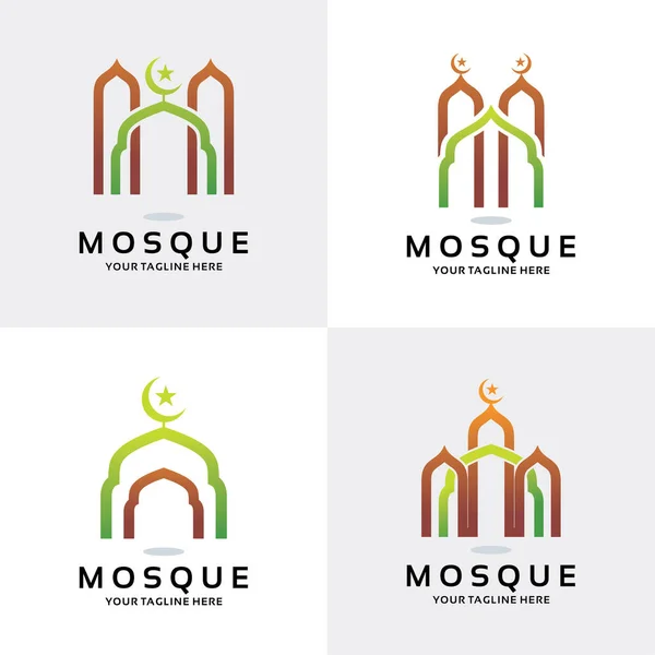 Logo Der Islamischen Moschee Set Design Template Collection — Stockvektor