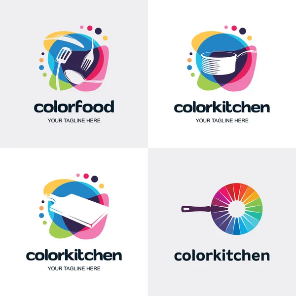 Logotipo Cozinha Food Restaurant Logo Set Design Template Collection —  Vetores de Stock