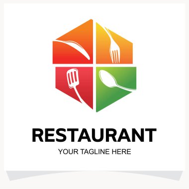Restoran Logosu Tasarım Şablonu Beyaz Arkaplan İlhamı