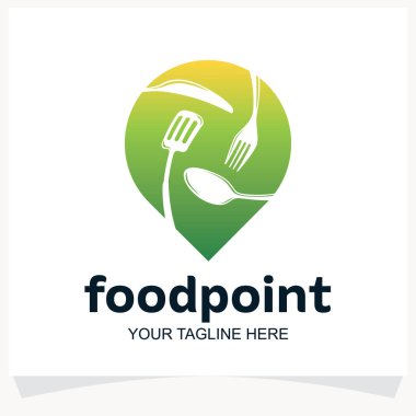 Gıda Noktası Logosu Tasarım Şablonu Beyaz Arkaplan İlhamı