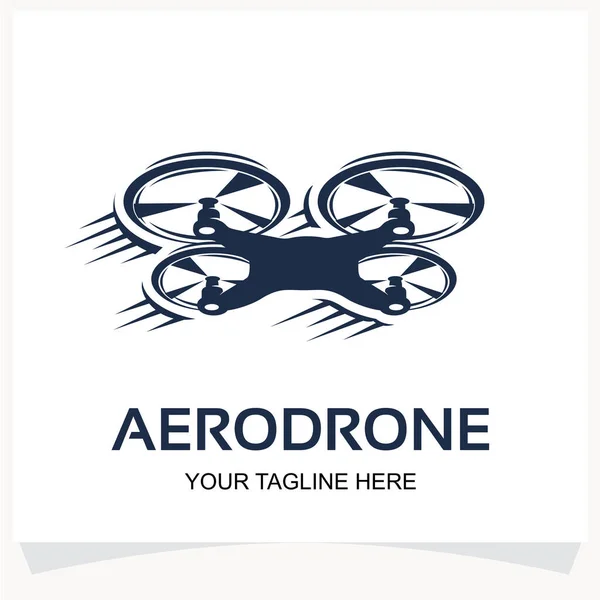 Drone Logo Quad Copter Logo Design Template Inspiration White Background — Stock Vector