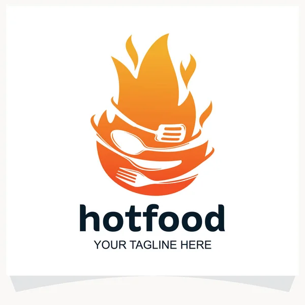 Hot Food Logo Design Template Inspiration White Background — Stock Vector