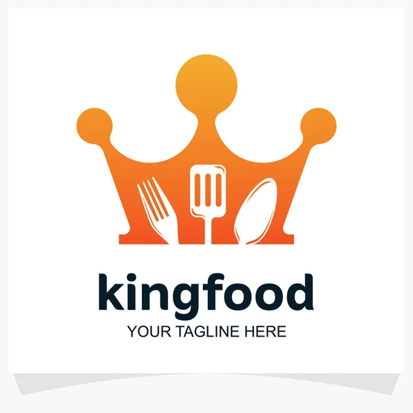 King Food Logo Design Template Inspiration White Background — Stock Vector