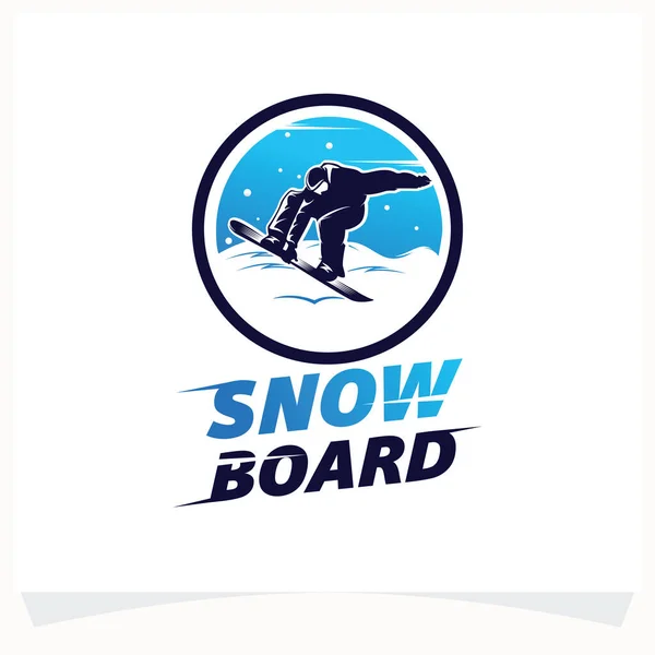 Vintersportlogotyp Mall För Utformning Snowboardlogotypen — Stock vektor