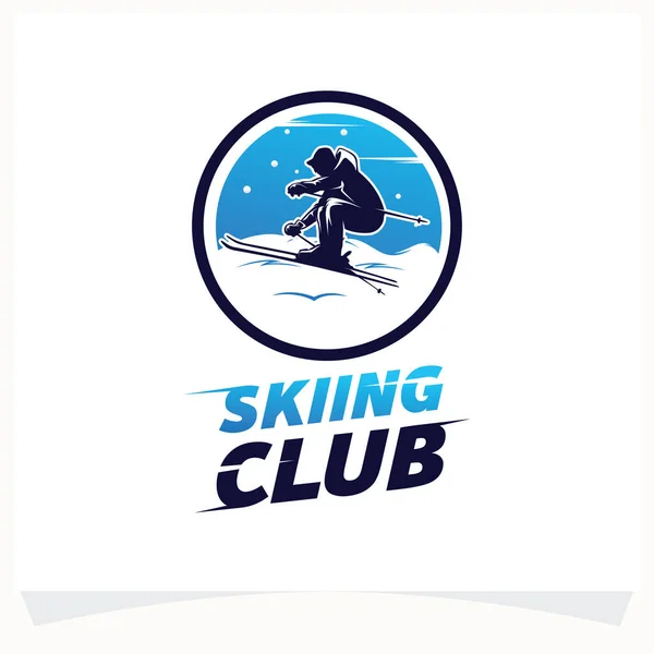 Winter Sport Logo Skiën Logo Design Sjabloon — Stockvector