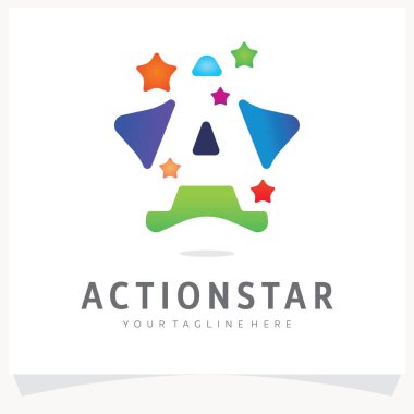 Renkli Çokgen Kuyruklu Yıldızı, Logo Tasarım Şablonu İlhamı, Uygulama Simgesi Tasarımı