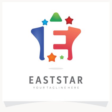 Renkli Çokgen Kuyruklu Yıldızı, Logo Tasarım Şablonu İlham, Uygulama Simgesi Tasarımı E Logo Tasarımı