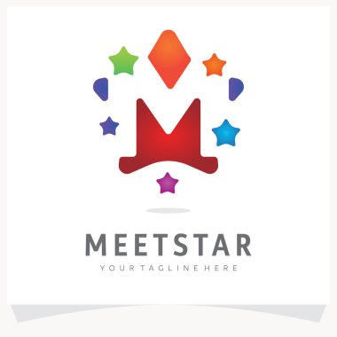 Renkli Çokgen Kuyruklu Yıldızı, Logo Tasarım Şablonu İlham Harfi, Uygulama Simgesi Tasarımı