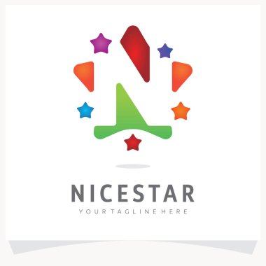 Renkli Çokgen Kuyruklu Yıldızı, Logo Tasarım Şablonu İlhamı, Uygulama Simgesi Tasarımı