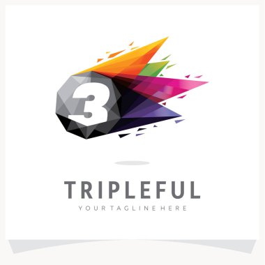 Renkli Çokgen Kuyruklu Yıldızı, Logo Tasarım Şablonu İlhamı, Uygulama Simgesi Tasarımı