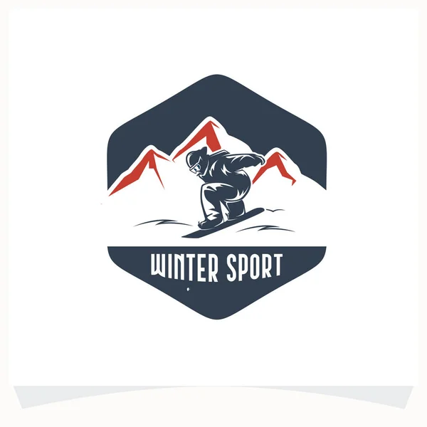 Winter Sport Logo. Snowboarding Logo Design Template with White Background