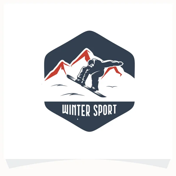 Winter Sport Logo. Snowboarding Logo Design Template with White Background