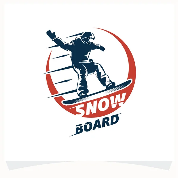 Winter Sport Logo. Snowboarding Logo Design Template with White Background