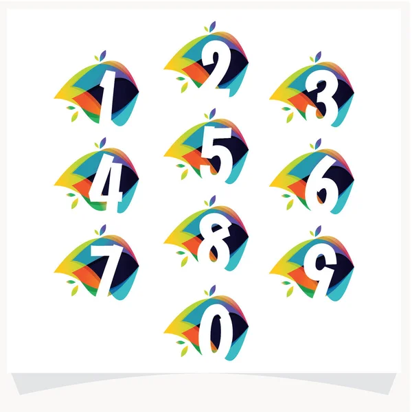 Number Colorful Set Logo Design Logo Design Template Inspiration App — Stock Vector
