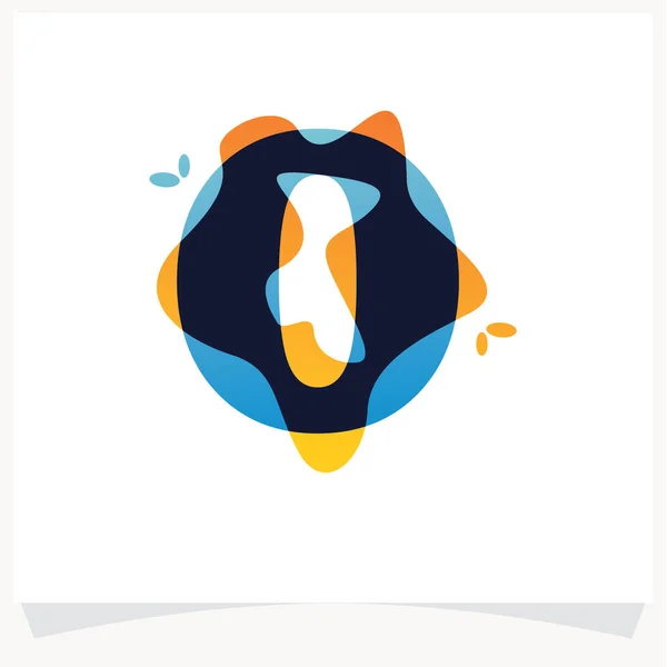 Logo Numéro Avec Éclaboussures Aquarelle Style Superposition Des Couleurs Avec — Image vectorielle