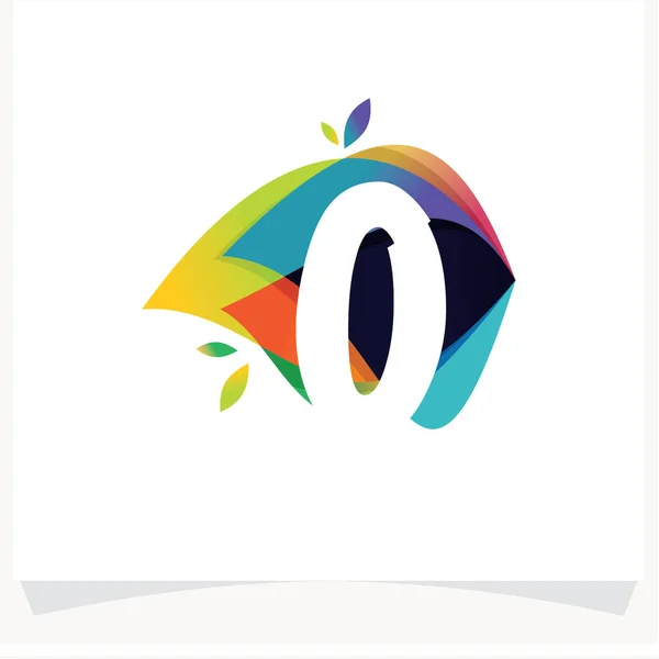 Numéro Conception Espace Négative Logo Numéro Multicolore Coloré Avec Fond — Image vectorielle