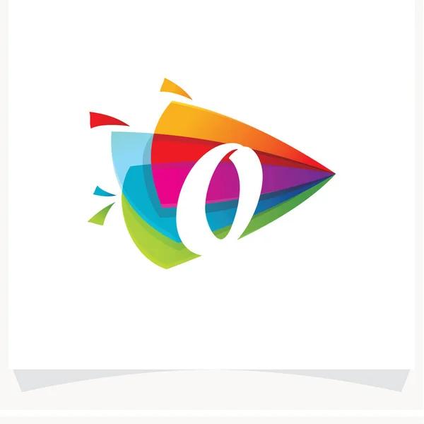 Numéro Conception Espace Négative Logo Numéro Jeu Triangle Multicolore Coloré — Image vectorielle