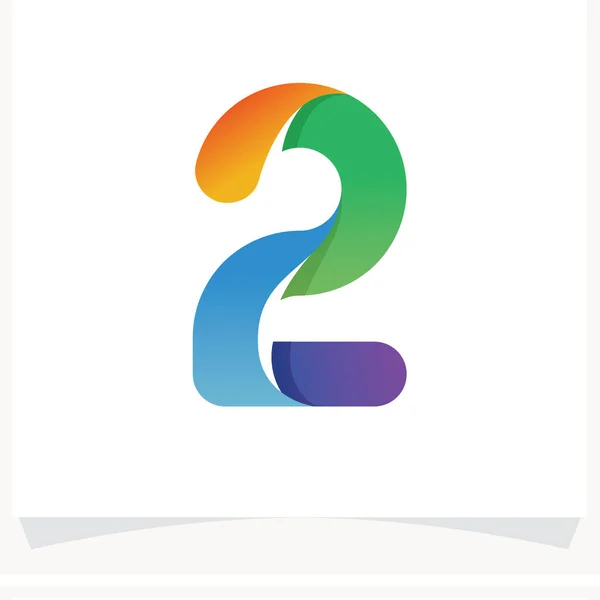 Logo Numéro Avec Style Ligne Coloré Modèle Conception Logo Avec — Image vectorielle