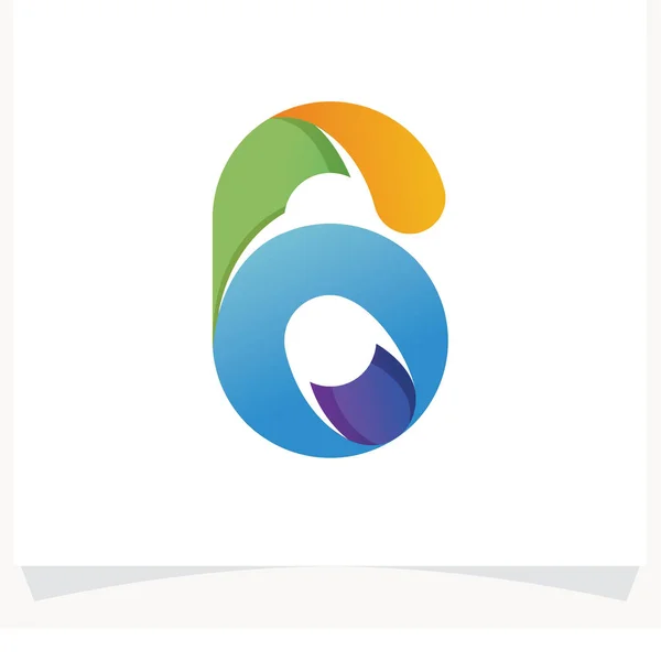 Logo Numéro Avec Style Ligne Coloré Modèle Conception Logo Avec — Image vectorielle