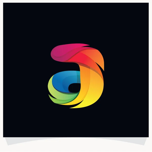 Lettre Style Lignes Torsadées Colorées Logo Modèle Conception Logo Avec — Image vectorielle