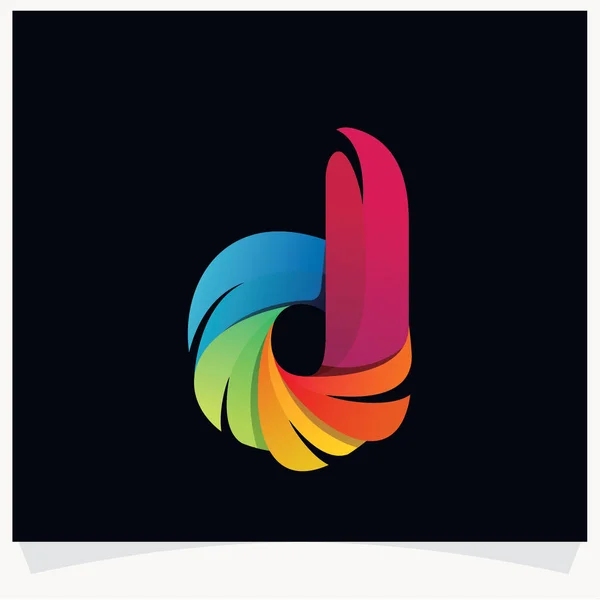 Lettre Logo Coloré Lignes Torsadées Style Modèle Conception Logo Avec — Image vectorielle