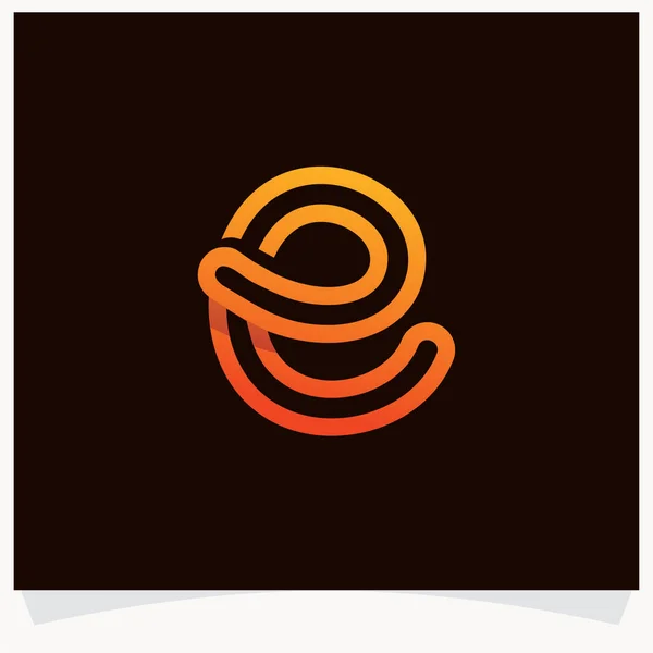 Lettre Logo Style Ligne Arrondie Modèle Conception Logo Fond Sombre — Image vectorielle